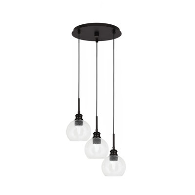Luminaire suspendu grappe 3 lumières avec verre 5,75 po Edge