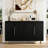 Fluted Buffet Accent Cabinet With Adjustable Shelves-1537706355
