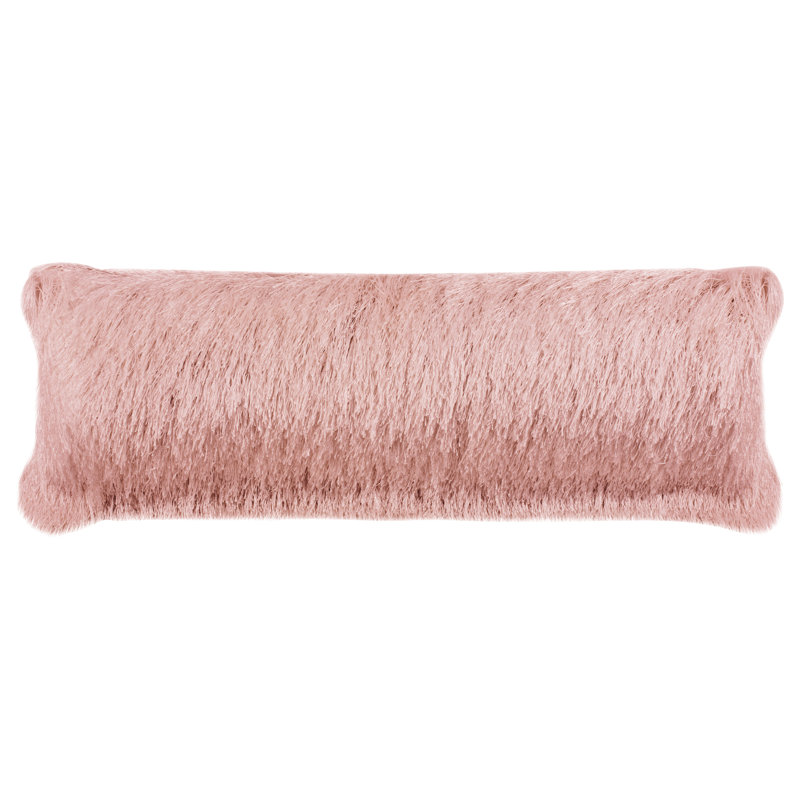 Fiesta Shag Throw Pillow, 14" x 24", Blush