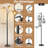 72" Rattan Arc Floor Lamp With Rotary Switch, Adjustable 3-Light Coastal/Boho/Farmhouse Style
