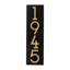 Floating 4-Number Vertical Sign, Black /w/ Black / Gold Modern Font Numbers-980791881