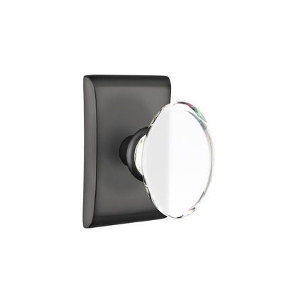 Ensemble de boutons d'intimité Emtek avec rosette Neos et bouton en verre Hampton