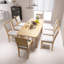 Ensemble de table de salle à manger extensible 9 pièces 84 po avec rallonge amovible de 24 po, ensemble de table en bois massif naturel avec 6 chaises sans accoudoirs rembourrées et 2 chaises rembourrées pour la salle à manger et le salon-1067526115