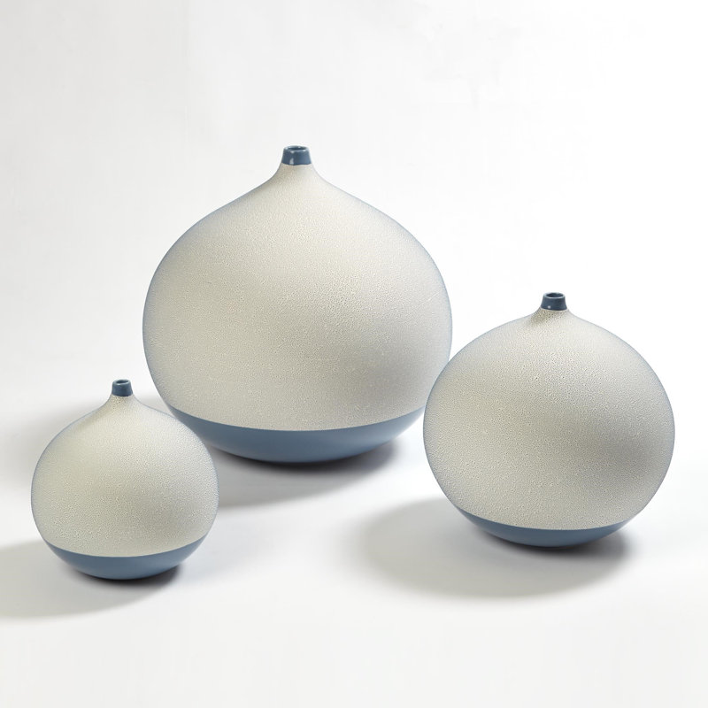 Pixelated Ball Vase, Blue, 14"H x 15"W x 15"D