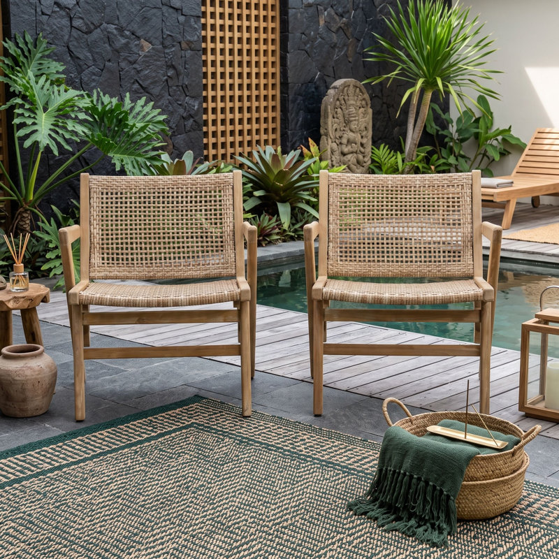 Chaises en osier, ensemble de 2