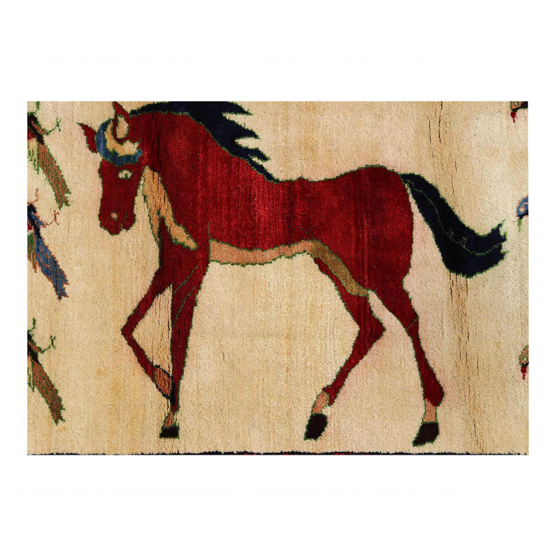Tapis persan Shiraz finement noué à la main 2 pi 9 po x 3 pi 11 po