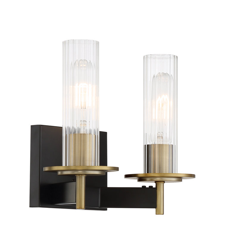 Everly Quinn Baldwin Park Coal And Soft Brass Vanity Light