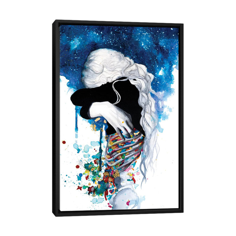 « anxiet », impression sur toile, H 26 po x l 18 po x P 1,5 po, Toile avec cadre noir