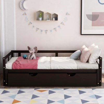 Lit de jour extensible avec couchette, lit de jour en bois avec couchette