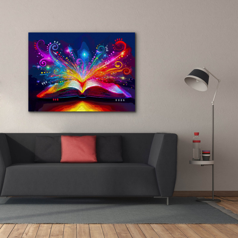  «The Open Book» par Dean Russo, art mural sur toile, 54 po x 40 po