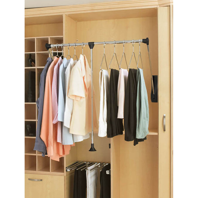 Extendable Pull Out Closet Rod - Heavy Duty Retractable Pull Out Pants Rack  Adjustable Closet Rod, Closet Organizer Rack for Pants and Coat