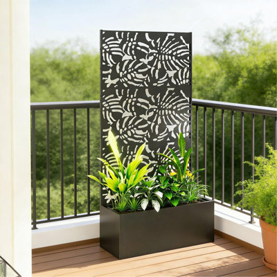Trellis Planter,Efficient Drainage Planter Box,Spacious Metal Planter Box