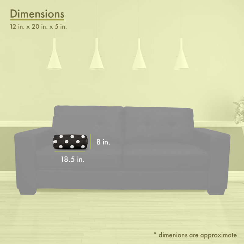 Coussin décoratif en coton à pois avec traversin