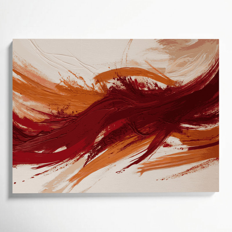 «Lyrical Abstraction 4», art mural sur toile beige, H 11 po x l 14 po