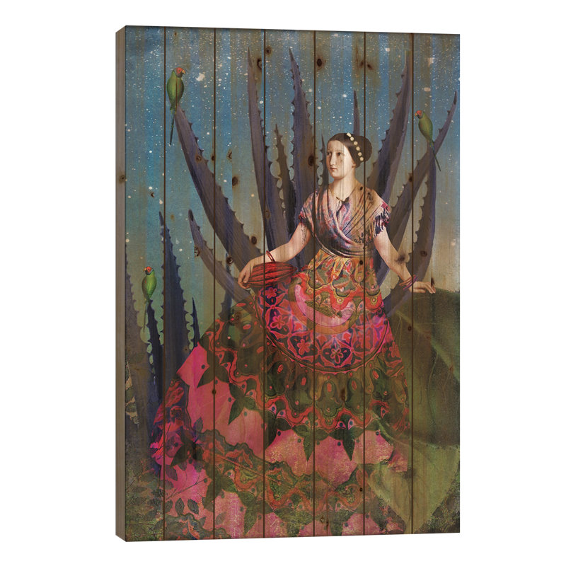 Blue Agave And Cacao by Catrin Welz-Stein East Urban Home Mat Color: No Mat Size: 40" H x 26" W x 1.5" D Format: Wood