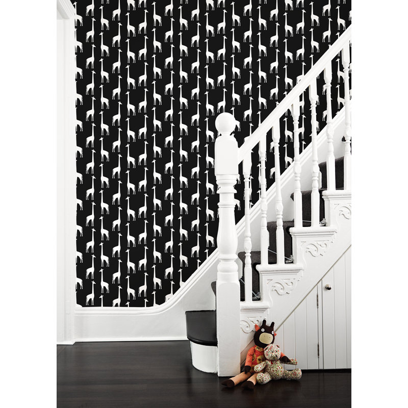 Rouleau de papier peint girafe L 33 pi x l 20,9 po Brosnan Vivi, Noir