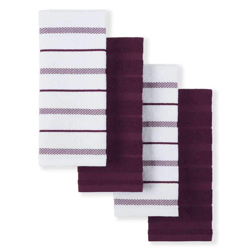 KitchenAid Albany Kitchen Towel 4-Pack Set, Purple