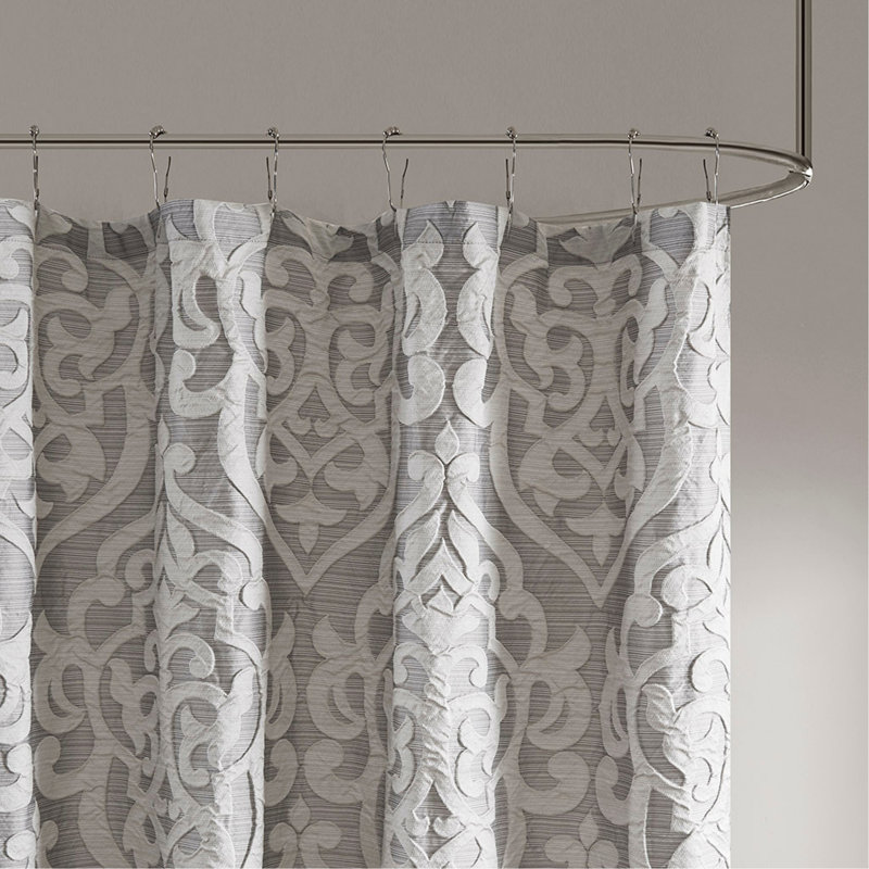 Rideau de douche jacquard, Argent argent
