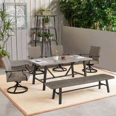  Rectangular 6 - Person Outdoor Dining Set