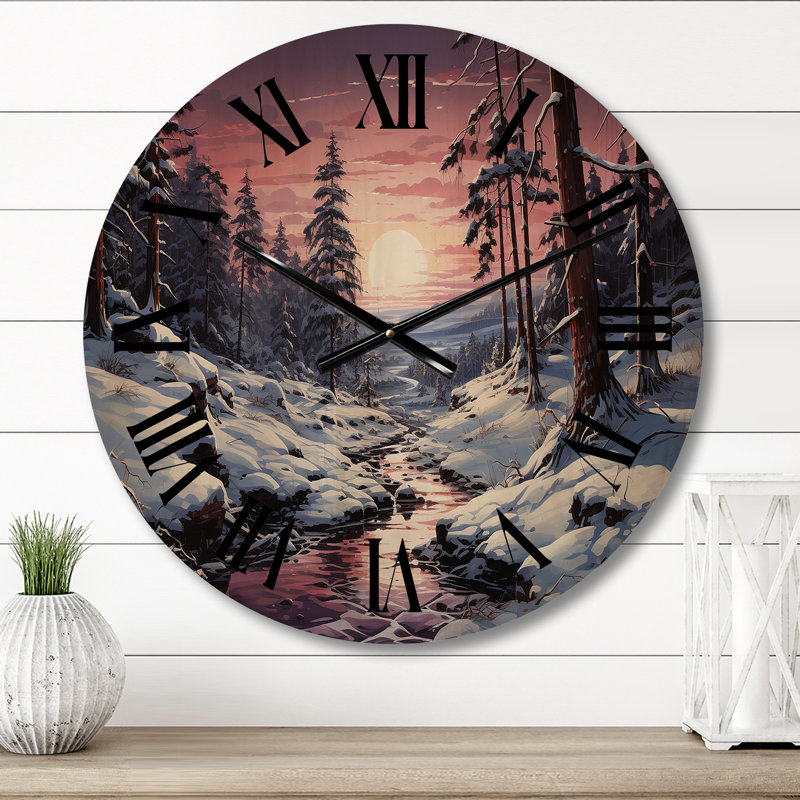 Horloge murale en bois massif Nerlan, Moyenne