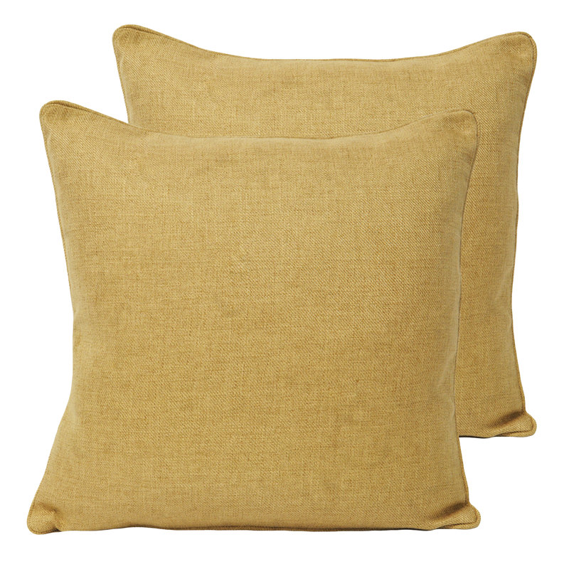 Luciana Square Cushion, Ochre, 55 cm H x 55 cm W x 16 cm D