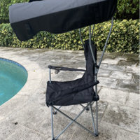 Arlmont & Co. Minodor Portable Lounge Chair Camping Chair with Umbrella and  Cup Holder Black for Camping Hiking & Reviews