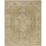 Odyssey Hand Knotted Wool Vintage Look Area Rug in Beige