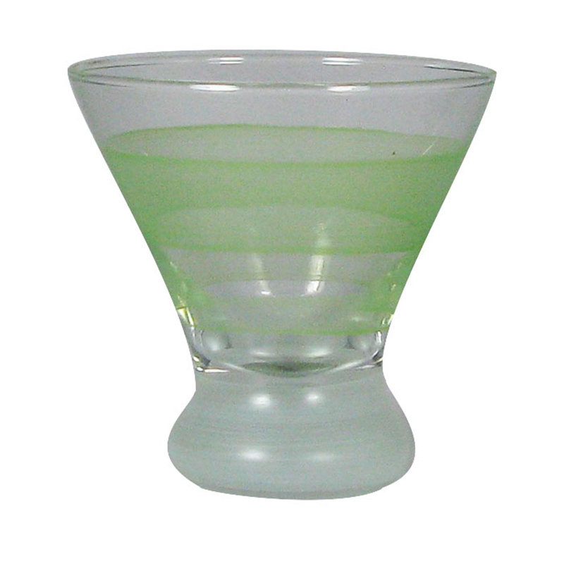 Cottage rétro à rayures 7 oz. Verre cosmos, Vert