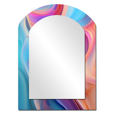 Miroir mural transitionnel rose et bleu formes IV - arche rose