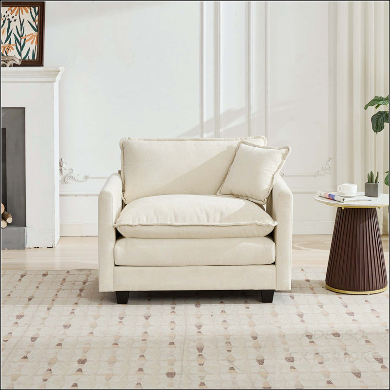Canapé modulaire Cloud avec coussin double couche, Chenille beige