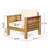 Zytaevius Modern Rustic Acacia Wood Outdoor Club Chairs with Slatted Sides and Water-Repellent Cushions-124298019