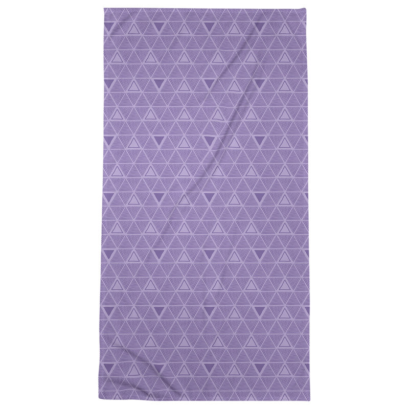 Serviette de plage classique à motif de triangles dessinés à la main, Bleu foncé / Air Force