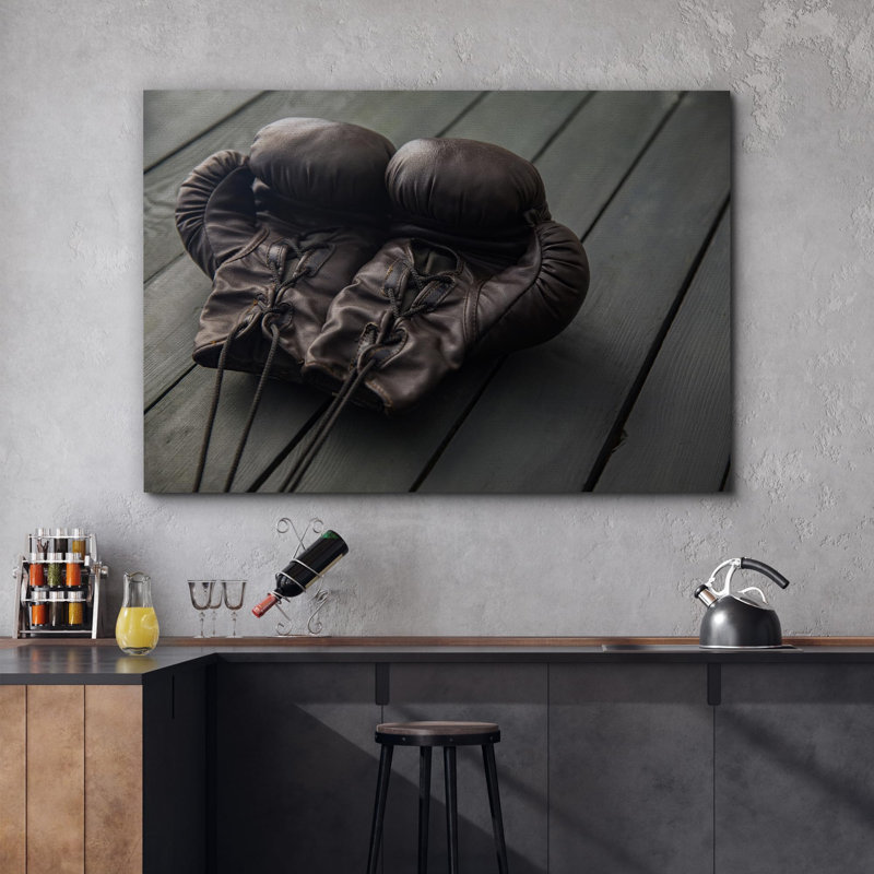 Gants de boxe, panneau en bois, effet, sport, gymnase, école, salle d'enfant, photographie murale, décoration murale