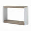 Table de canapé en chêne et blanc ultrabrillant avec tablette inférieure