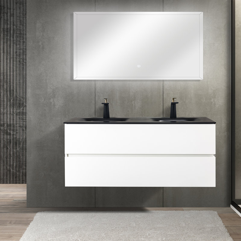 Emily 47.63'' Double Bathroom Vanity with Quartz Top
