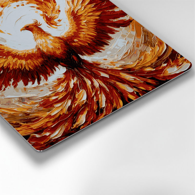 Art mural en métal Sci Fi Phoenix ressuscitant des cendres, H 384 po x l 384 po x P 0,05 po