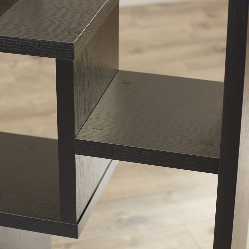 71''H 8-shelf Geometric Display Bookcase, Black