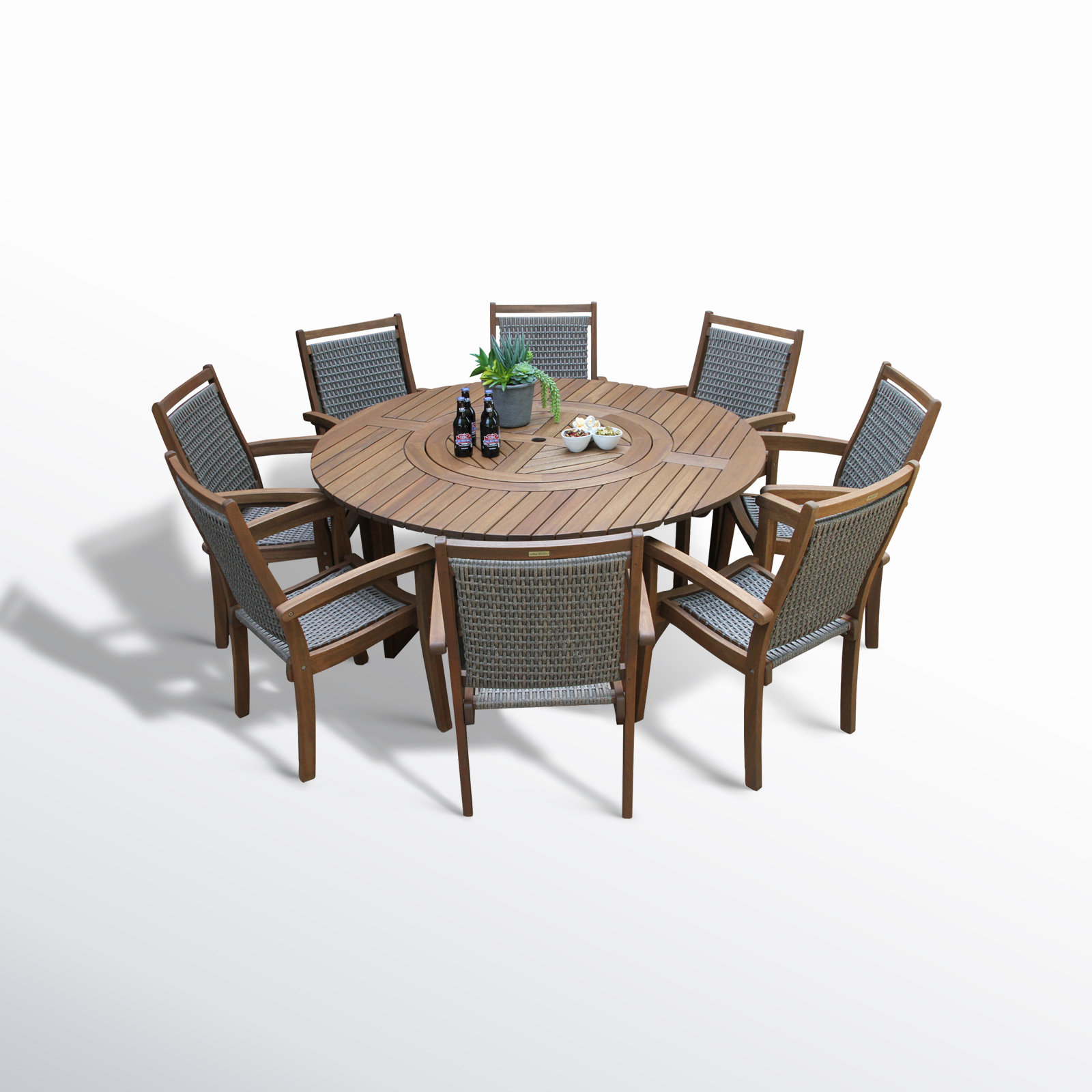 Fleur 63 Round 8 Person Outdoor Dining Set Reviews Birch Lane