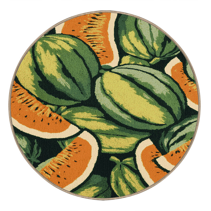 Washable Ambrosia Melon Fruits Area Rug, Rectangle 5' x 7'