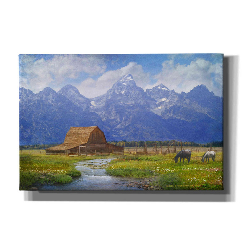 'Moulton Barn' by Chris Vest, Canvas Wall Art, 12" H x 18" W x 0.75" D