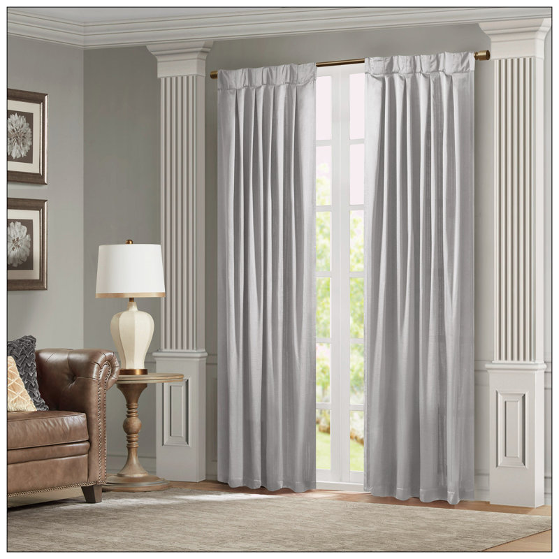 Picazo Single Curtain Panel, 52" W x 96" L, Silver