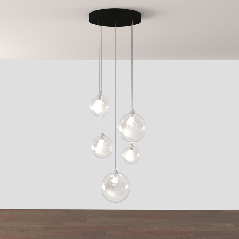Reflection Twigs 5 - Light Pendant, Black, Clear/Silver, 120" H x 12" W x 12" D
