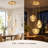 12 Inch Gold Champagne Glass Modern 3 Light Cluster Pendant Chandelier for Elegant Dining Kitchen and Living Room Ambiance