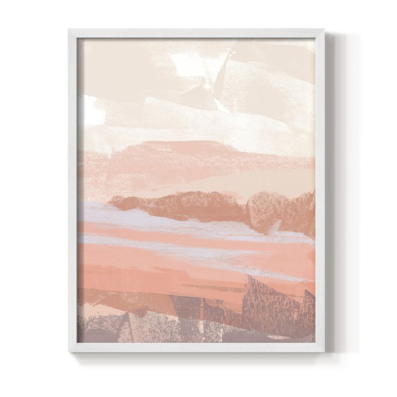 «Dusty Desert I», reproduction encadrée - bois massif, Blanc, H 10 po x l 8 po