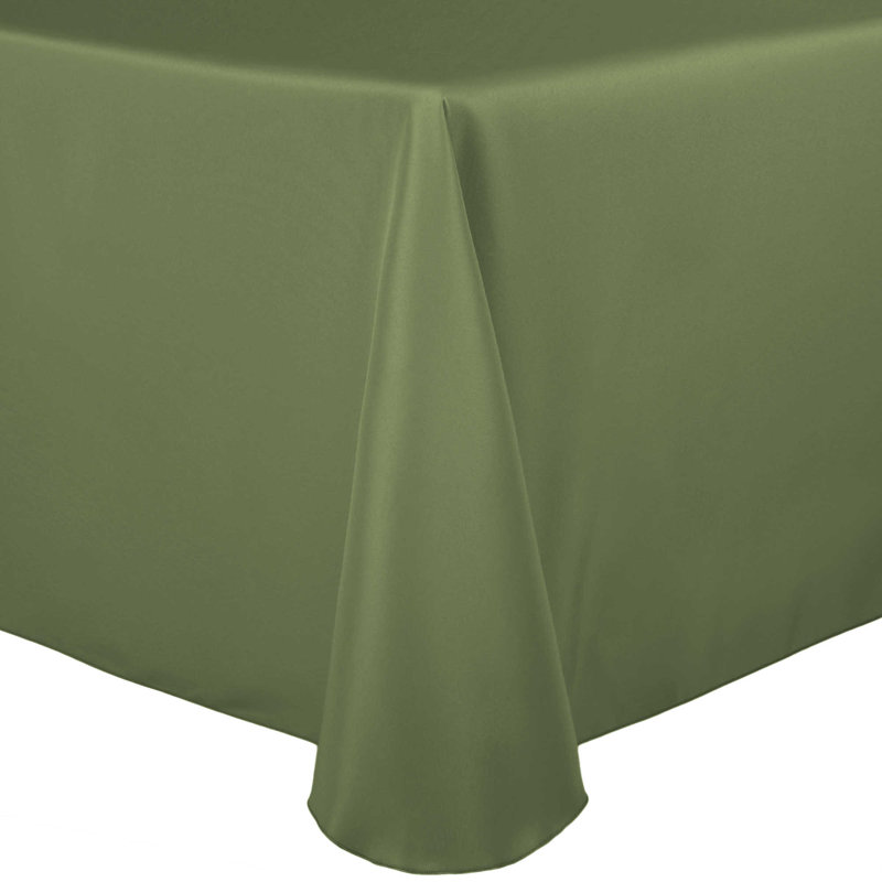 Oval Polyester Linen Tablecloth, 120" x 54", Army Green