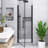 30 In. W X 75 In. H Reversible Pivot Semi-Frameless Shower Door In Matte Black Finish