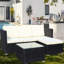 5 meubles d'extérieur : Pe, Table basse, Coussins beiges Ambiance patio : Coussins, Table