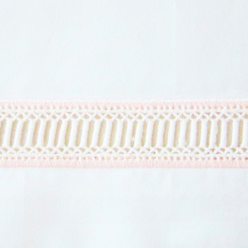 Doric Duvet Cover, White/Pink, King Duvet Cover