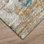 Tapis intérieur / extérieur en polyester tissé à la machine abstrait bleu / brun-87382172