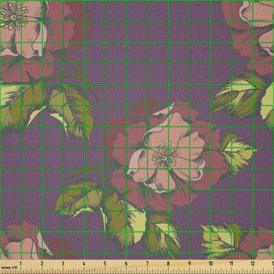 Debroh Flowers Peonies and Leaves Multi-Purpose Fabric